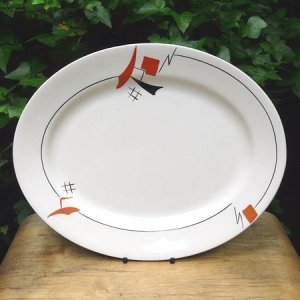 画像1: Wedgwood & Co Ld "Art Deco" oval plate