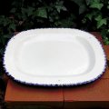 large blue and white dish from England