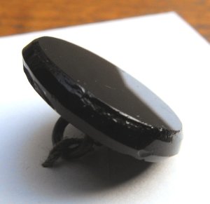 画像1: Vintage black/jet glass button from England