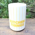 Hornsea yellow stripe "Kitchen Things" pot