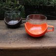 画像1: Vintage glass cup with holder from Europe (1)