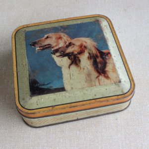 画像1: Afghan Hound dog vintage tin