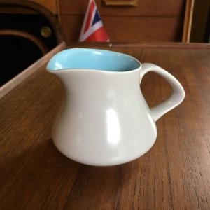 画像1: Poole Pottery "Sky Blue and Dove Grey" small milk pitcher