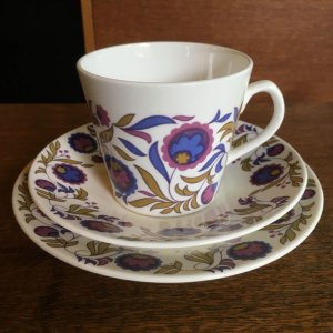 画像1: Elizabethan "Fleur Bleue" vintage tea trio