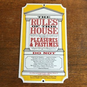 画像1: "The Rules of This House" enamel sign