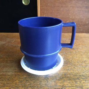 画像1: Tupperware vintage mug and coaster set