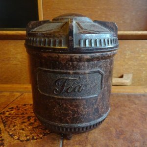 画像1: Bakelite antique tea jar/canister from England