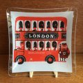 LONDON Double Decker Bus glass plate by KENNETH TOWNSEND