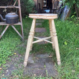 画像3: vintage painted stool from England