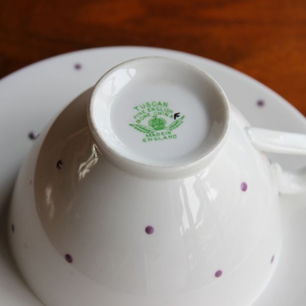 画像4: Tuscan polka dot tea cup and saucer (4)