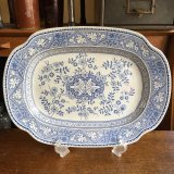 画像: E.M. & Co blue and white antique oval dish