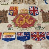 画像: Antique cross stitch flame King George VI and Elizabeth coronation