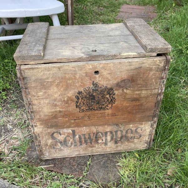 画像1: Schweppes vintage wooden crate (1)