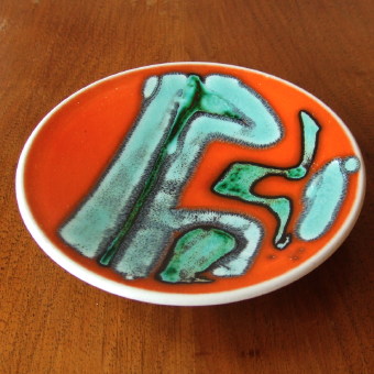 画像: Poole pottery hand painted small dish / Aegean