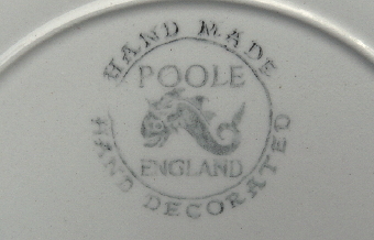 画像: Poole pottery "Mushroom and Sepia" cake plate