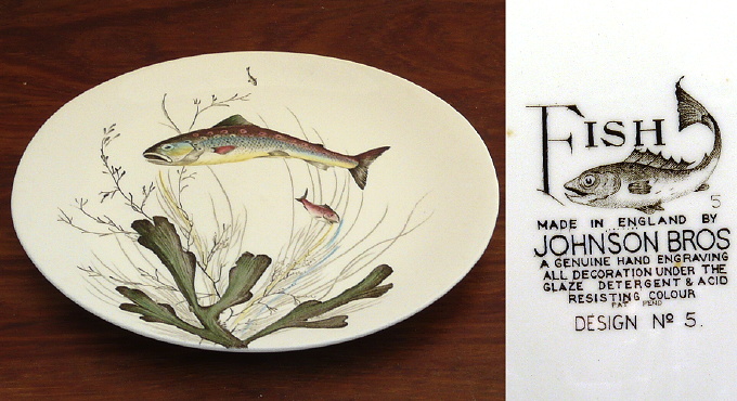 画像: JOHNSON BROTHERS "Fish" plate design no.5