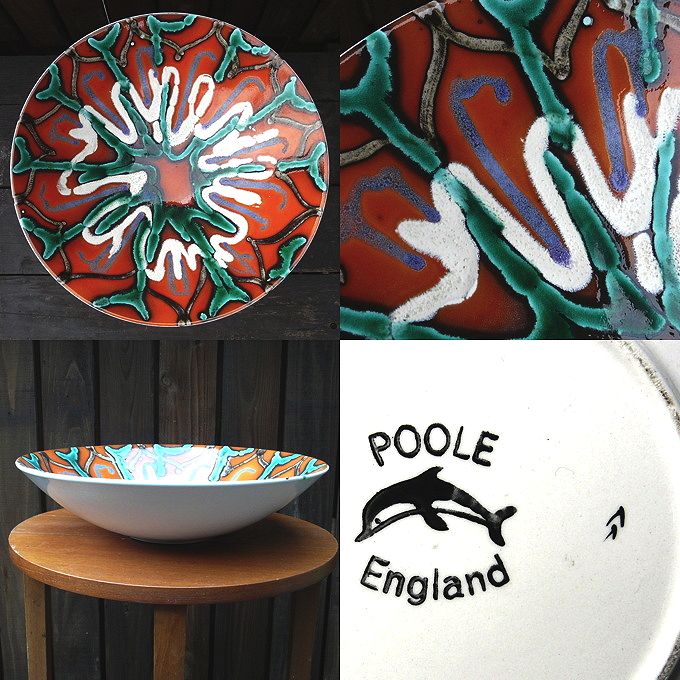 画像: Poole pottery hand painted large bowl
