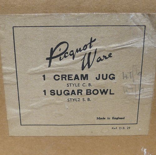 画像: Picquot cream jug and sugar pot set with original box