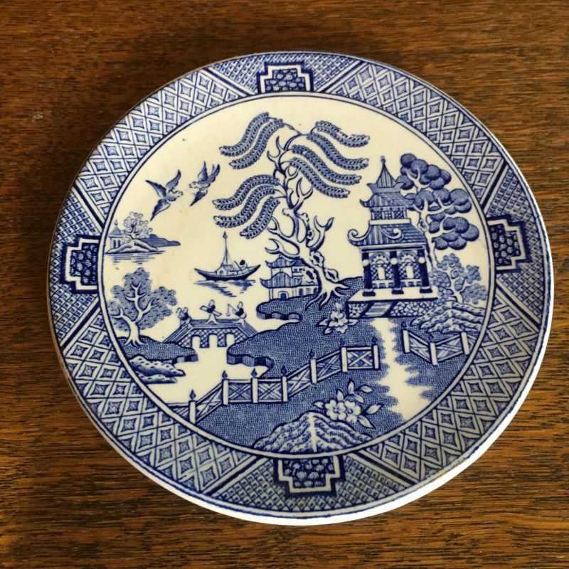 画像1: English Ironstone Tableware coaster blue& white chinoiserie (1)